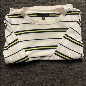 Banana Republic Navy and Lime Striped Top